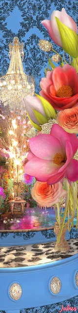 Free printable Christmas bookmarks of large outdoor floral decor